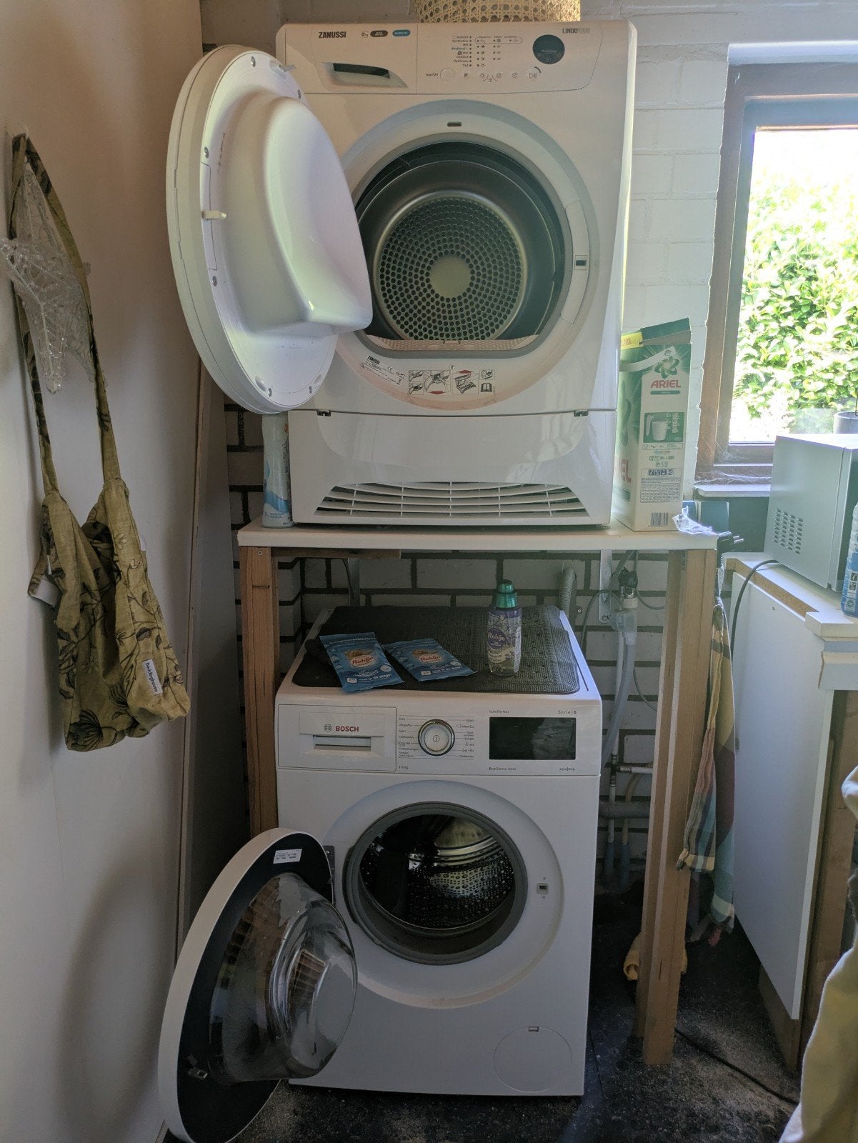 Zanussi Lindo 1000 droger en Bosch Serie 6 wasmachine, Ophalen, Gebruikt