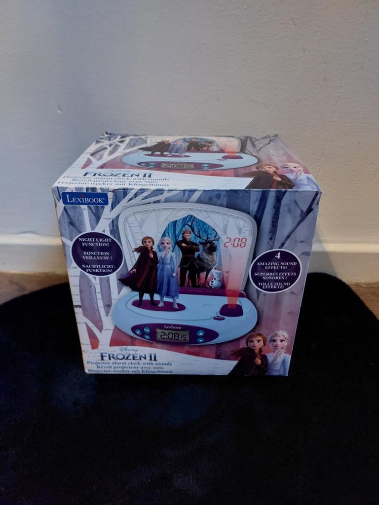Frozen 2 Projector Wekker met Geluiden en Nachtlampje, Ophalen of Verzenden, Zo goed als nieuw