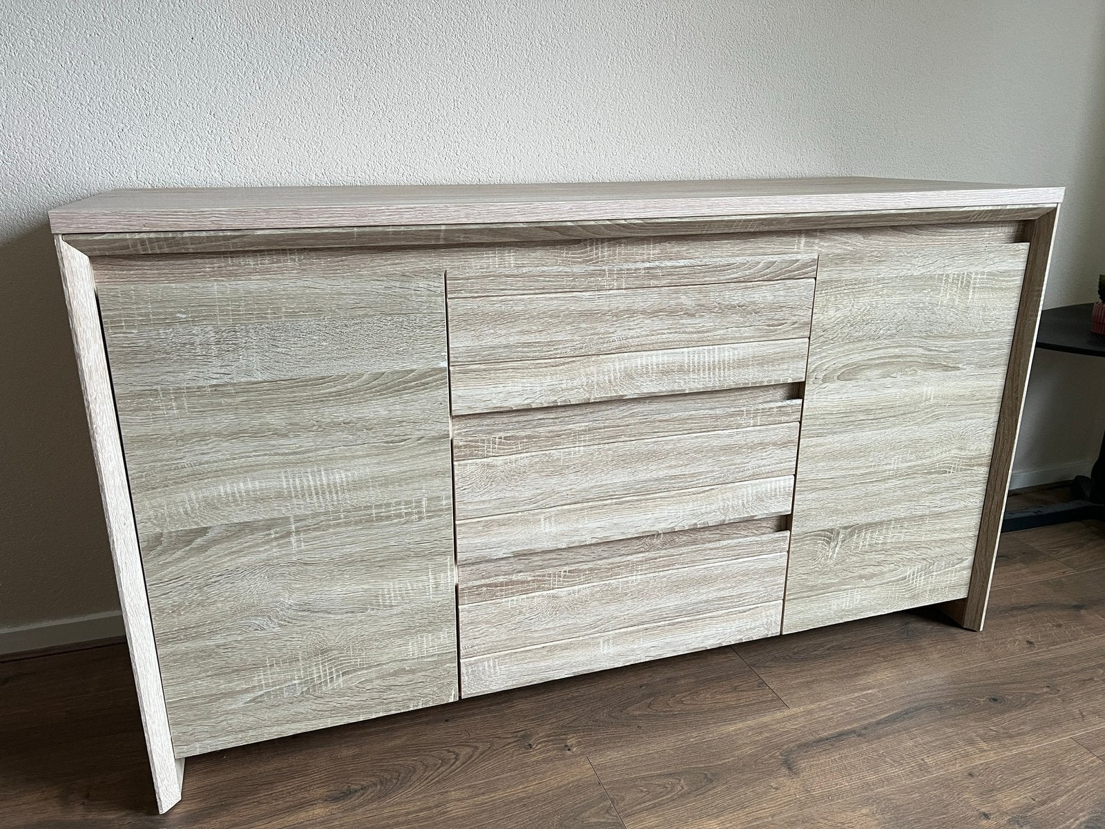 Dressoir, kast, ladekast, tv meubel, Ophalen, 100 tot 150 cm, Met lade(s), Natuurlijk