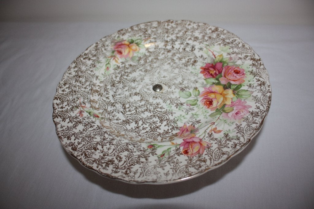 Wilkinson Celtic cakestand op voet met roosjes decor, Antiek en Kunst, Ophalen of Verzenden