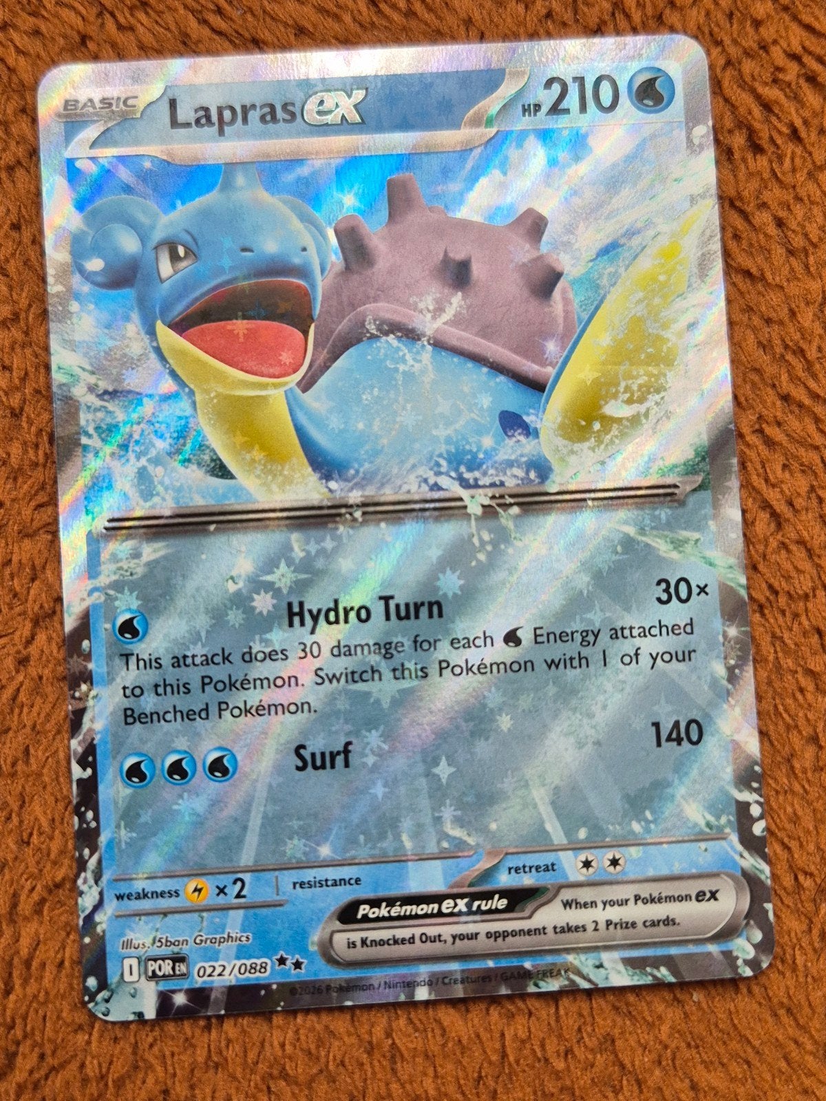 Lapras Ex - 022/088 - Perfect Order (POR 022) Pack Fresh NM, Ophalen of Verzenden, Nieuw, Losse kaart