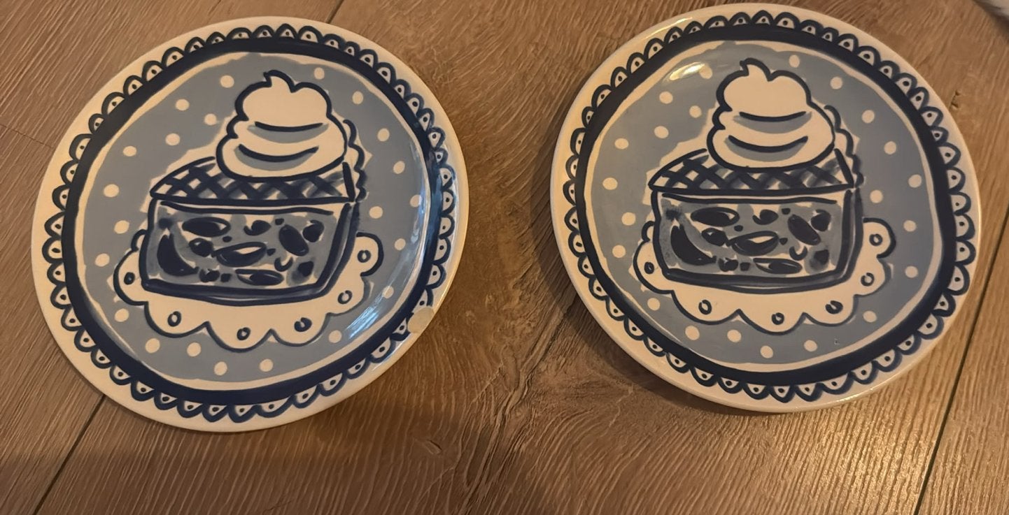 2x Blond Amsterdam ‘Delfts’ taartje- ø18 cm, Ophalen of Verzenden, Zo goed als nieuw, Delftsblauw, Bord(en)