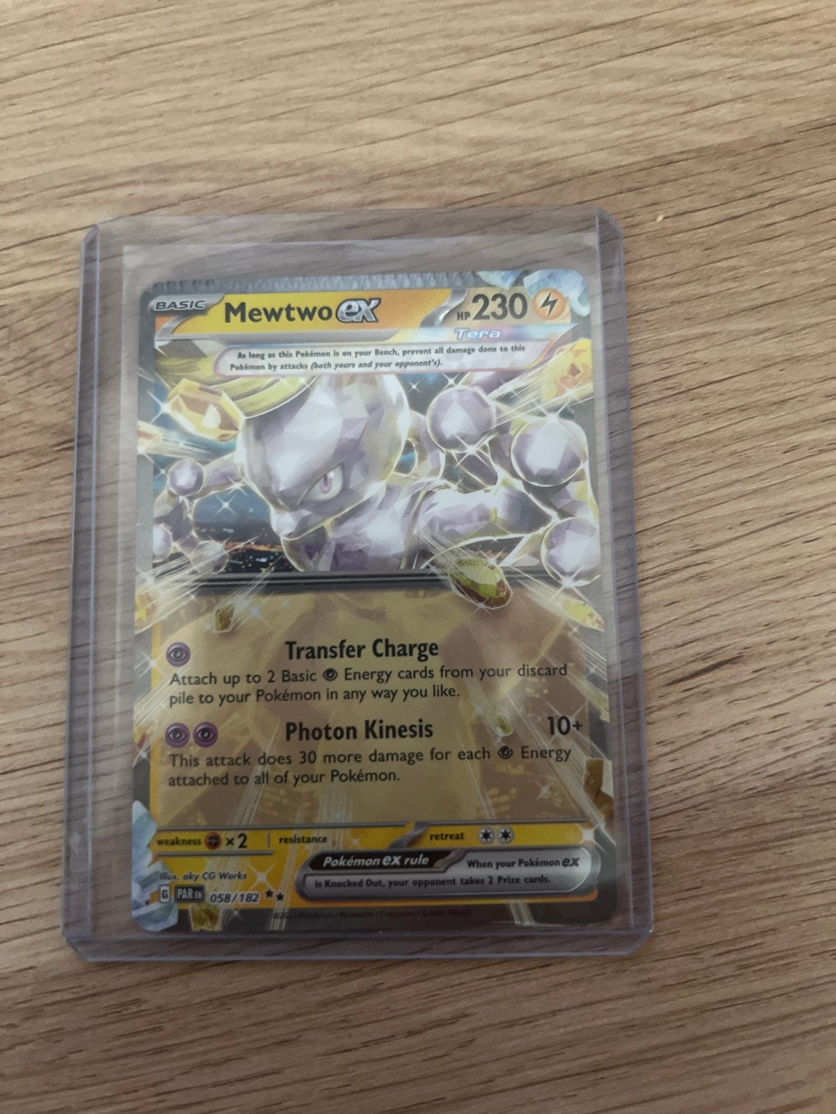 Mewtwo EX Pokémon Kaart - cripled, Verzenden, Gebruikt, Losse kaart, Foil