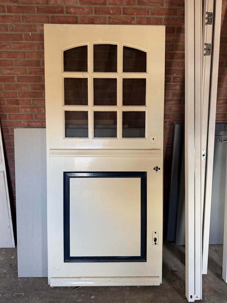 Merbau voordeur schuurdeur deur met bovenlicht 930x2050, Ophalen, Gebruikt, 80 tot 100 cm, Buitendeur