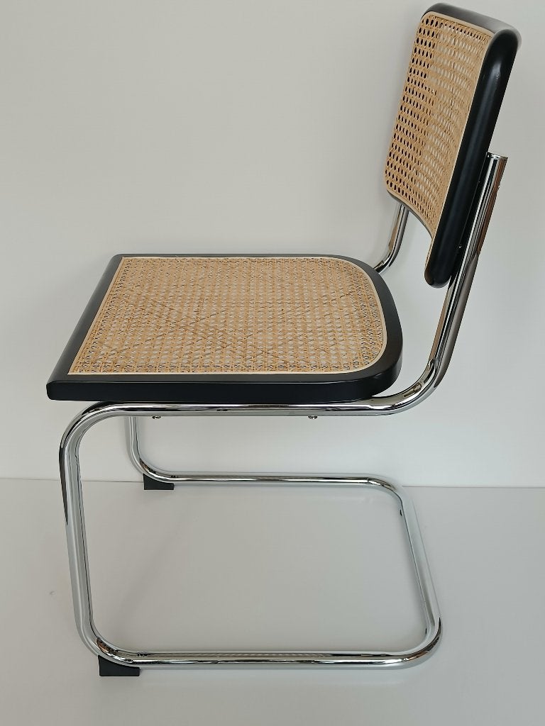 8x Thonet stijl Cesca Breuer buisstoel zwart rotan webbing, Hout, Zwart, Nieuw, Ophalen of Verzenden