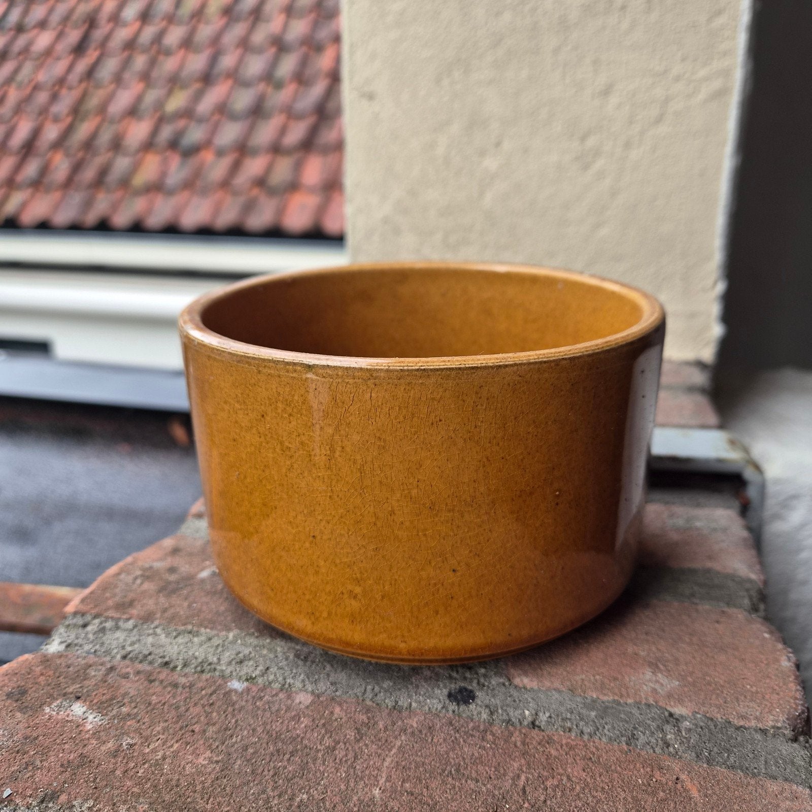 Oakergele planten pot, Tuin en Terras, Ophalen, Rond, Aardewerk, Minder dan 40 cm
