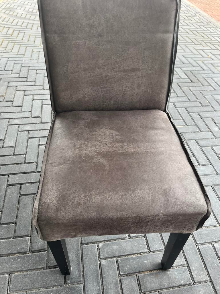 Eettafelstoelen- en bankje, Ophalen, Gebruikt, Bruin, Leer