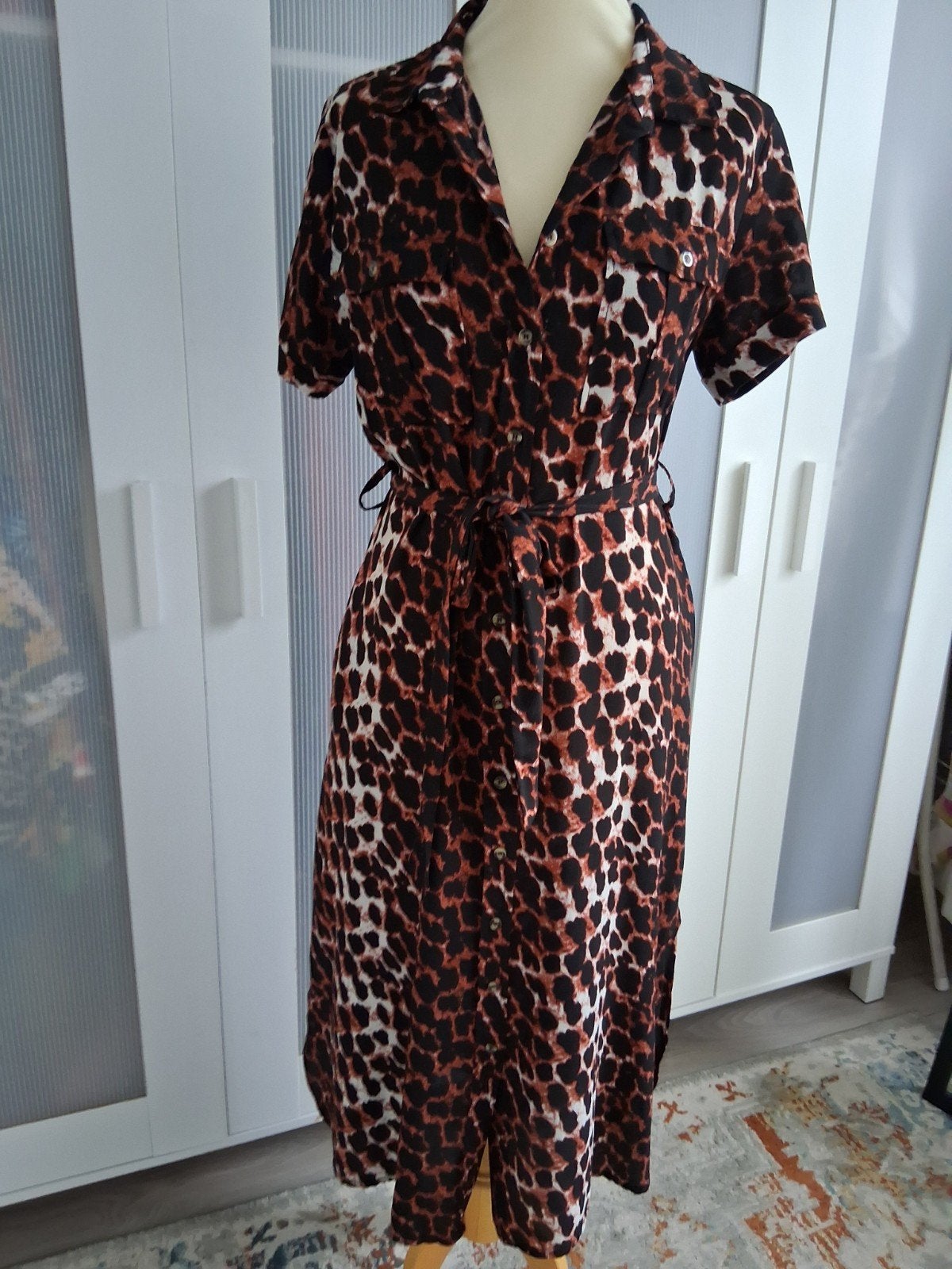 COSTES Basic panterprint jurk - Maat XS-M, Meerkleurig, Ophalen of Verzenden, Zo goed als nieuw, Knielengte