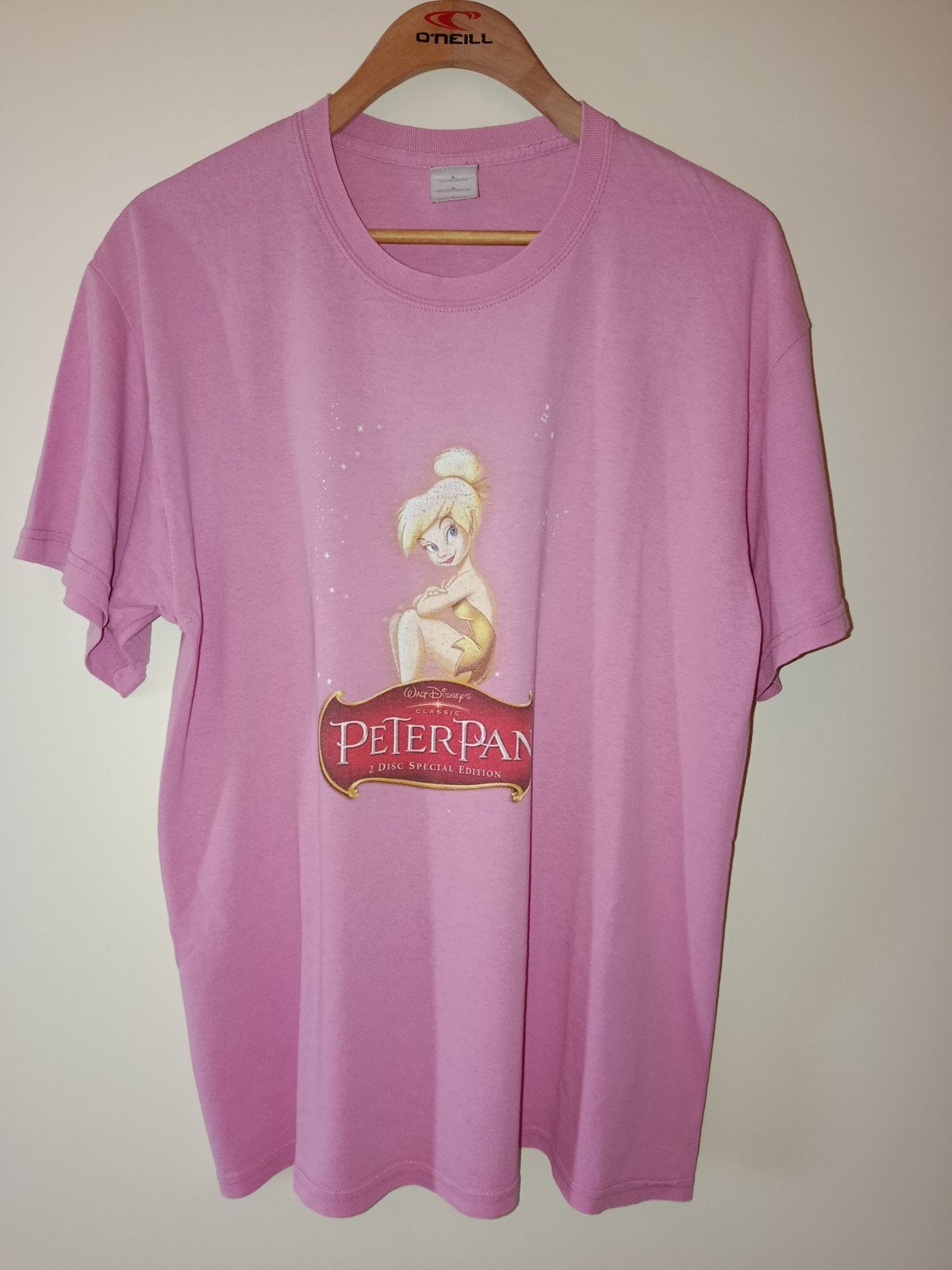 Vintage Peter Pan Tinkerbell T-shirt Gildan Large, Ophalen, Zo goed als nieuw, Maat 42/44 (L), Korte mouw