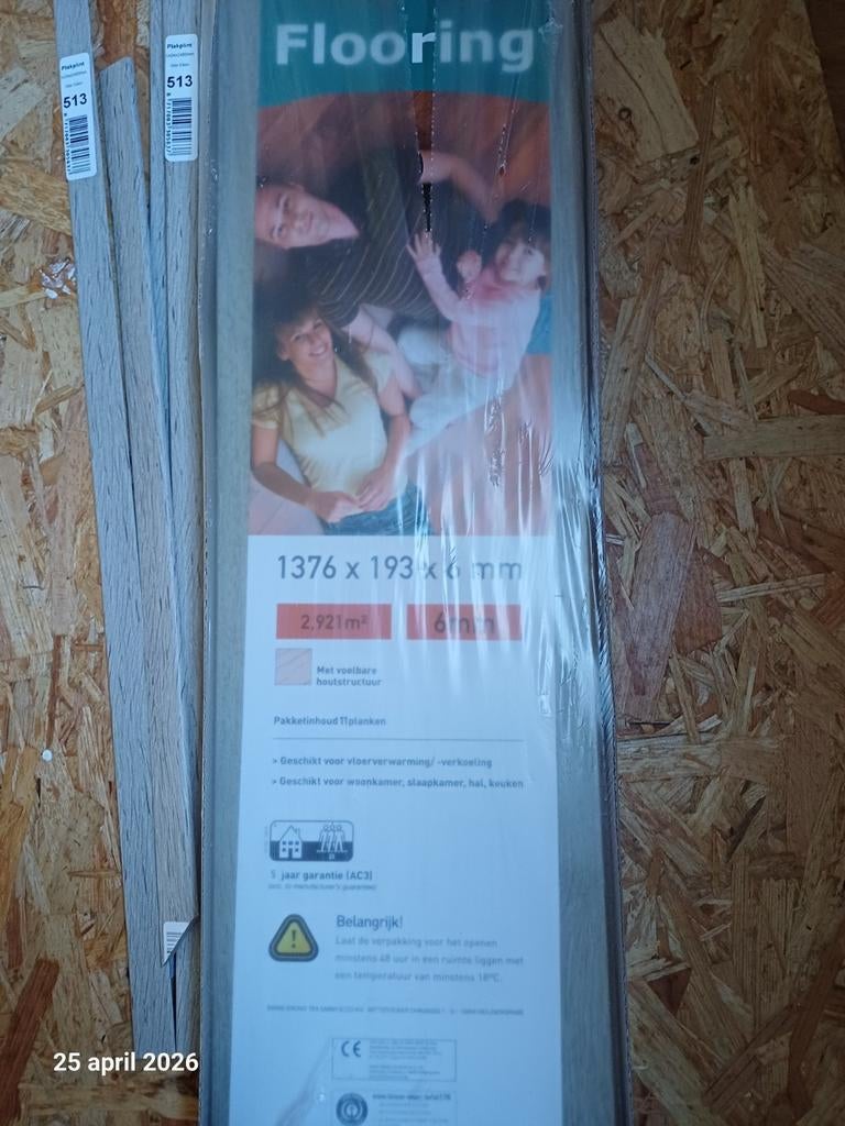 Flooring laminaat grijs eiken., Ophalen, 50 tot 150 cm, Nieuw, 10 tot 30 cm