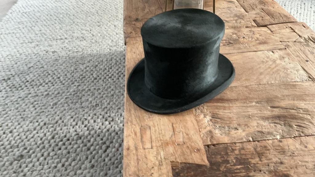Exclusieve oude hoge hoed, Antiek en Kunst, Ophalen of Verzenden, Heren