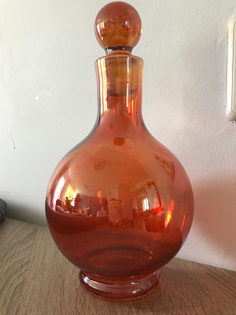 Retro Glazen karaf met stop, Verzamelen, Retro, Ophalen