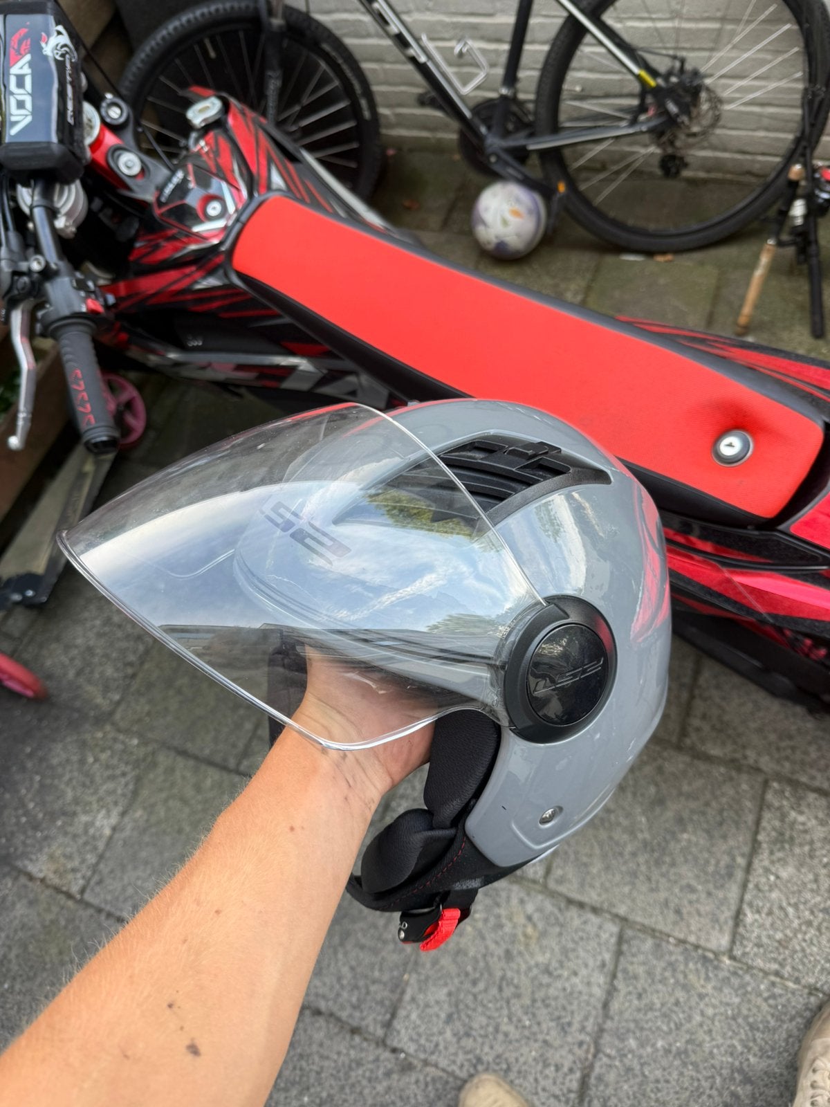 LS2 scooterhelm maat S, Fietsen en Brommers, Ophalen of Verzenden, Gebruikt