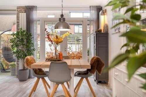 Modern/Landelijke vierkante eettafel greywash steigerhout, Huis en Inrichting, Tafels | Eettafels, Vierkant, Modern - Landelijk