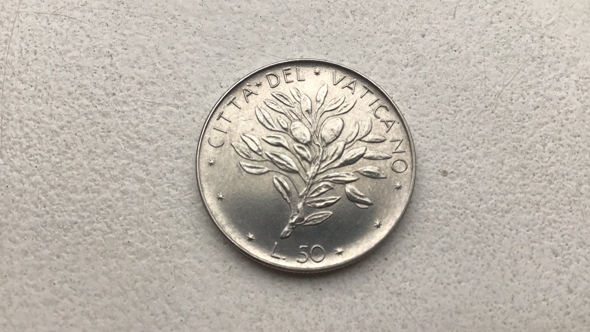 Vaticaan 50 lire 1972., Ophalen of Verzenden, Overige landen