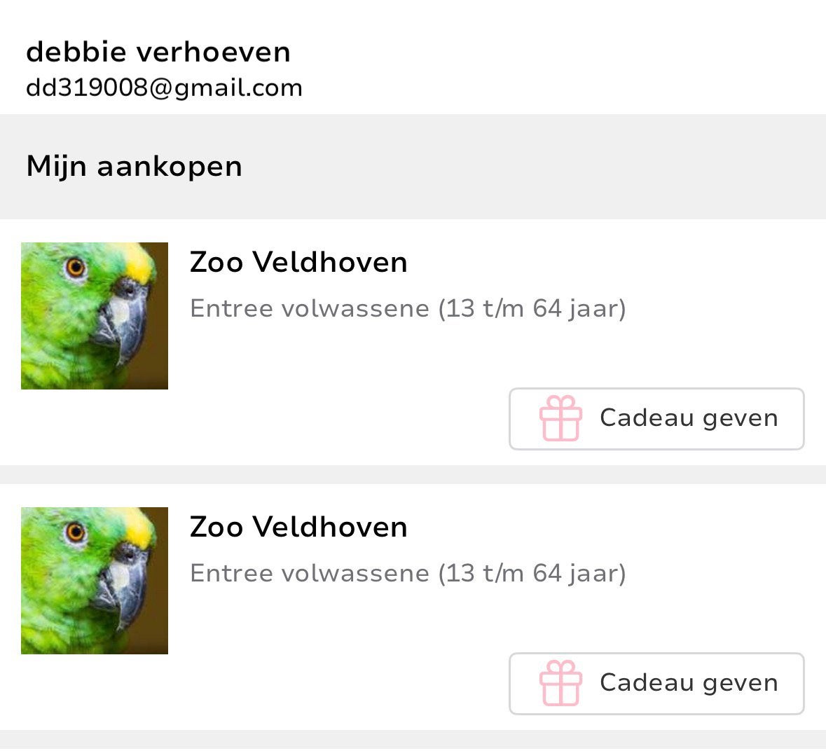 Zoo Veldhoven 2 personen, Tickets en Kaartjes, Twee personen, Ticket of Toegangskaart