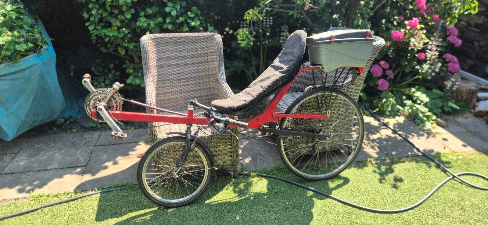 Comfortabele Rode Ligfiets (Short Wheelbase) opknapper, Fietsen en Brommers, Fietsen | Ligfietsen, Ophalen, Gebruikt, Overige merken