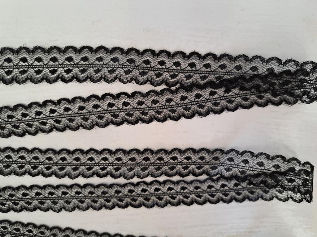 3 Meter Oud Zwart Kant, Antiek en Kunst, Ophalen of Verzenden