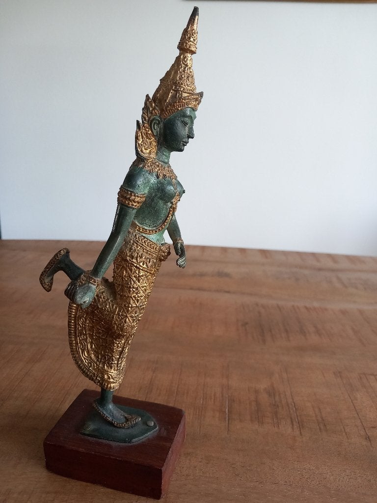Aziatisch bronzen (?) beeldje, Ophalen of Verzenden, Brons, 20 - 50 cm, Beeld
