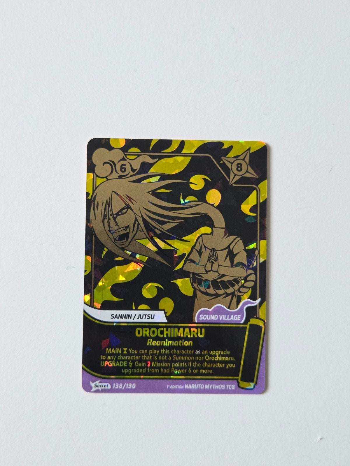 Naruto Mythos TCG Orochimaru Reanimation Secret 138/130, Ophalen of Verzenden, Nieuw, Losse kaart, Foil