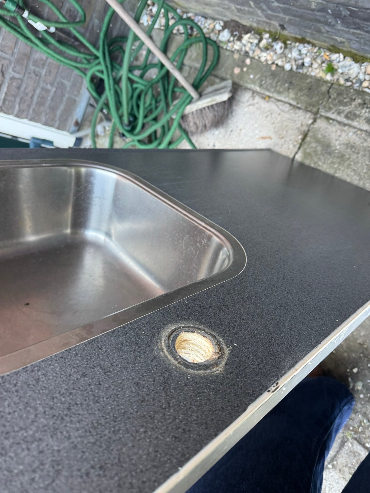 Wasbak met aanrechtblad, Ophalen, Zwart, Metaal, Overige typen