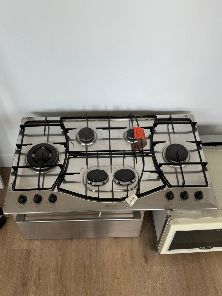 Ariston RVS gaskookplaat – 6 pits / 6 branders, Ophalen, Gebruikt, Inbouw, Gas
