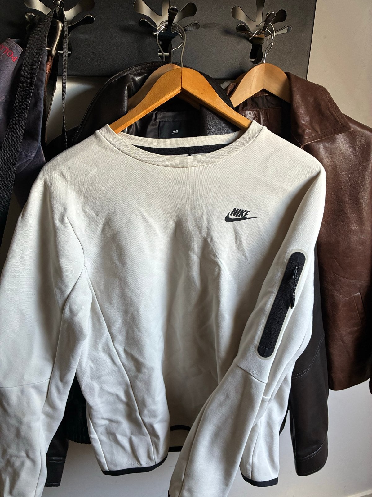 Nike Tech Fleece Crewneck Trui - Crème/Wit - Maat XS, Ophalen, Zo goed als nieuw, Maat 46 (S) of kleiner, Wit
