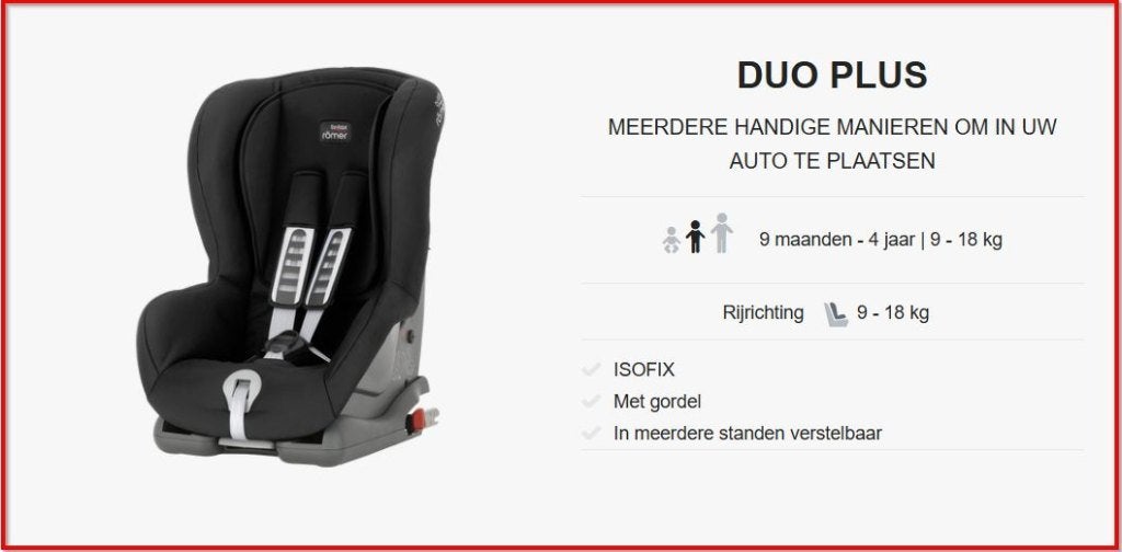 Te koop: Britax Römer DUO ECE R44/04 autostoeltje, Kinderen en Baby's, Ophalen, Romer, Autogordel of Isofix, Gebruikt