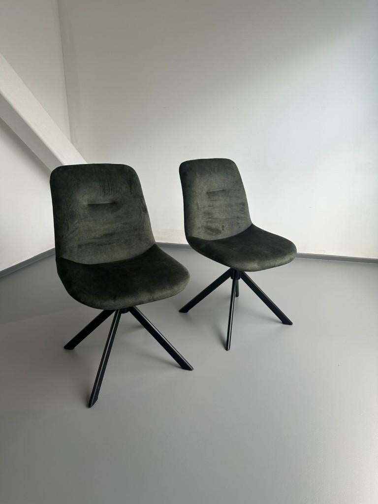 Tenzo stoel velour groen 2st., Ophalen, Twee, Overige kleuren, Nieuw