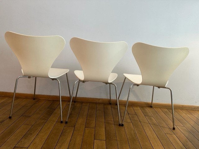 6 vlinderstoelen wit Fritz Hansen, Ophalen, Wit, Danish Design, Vijf, Zes of meer stoelen