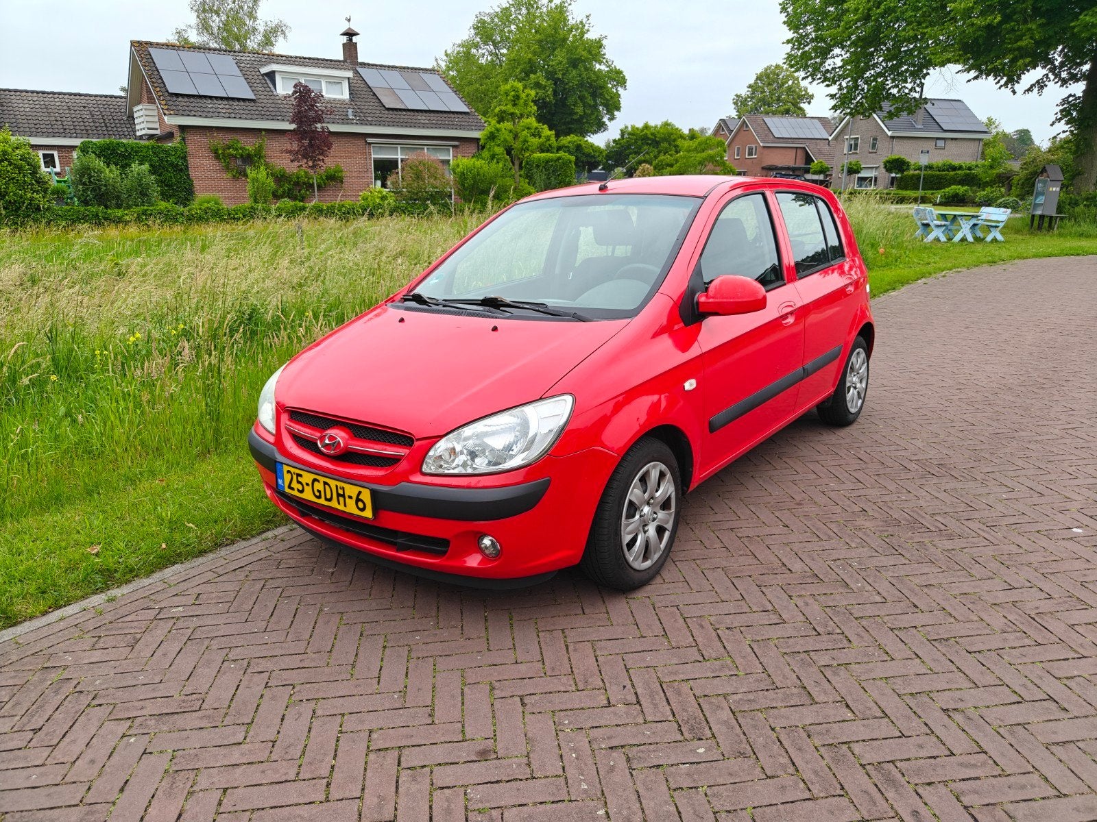 Hyundai Getz 1.4 5DRS 2008 Rood nieuwe apk juli 2027, Auto's, Voorwielaandrijving, 450 kg, 40 €/maand, 4 cilinders