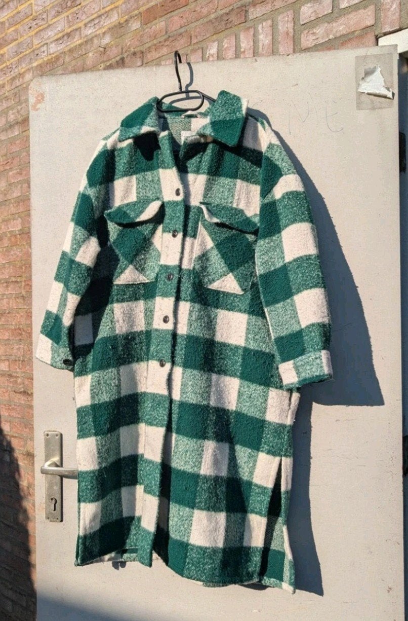 Zara geruite shacket groen/wit maat S, Zara, Ophalen of Verzenden, Zo goed als nieuw, Maat 36 (S)