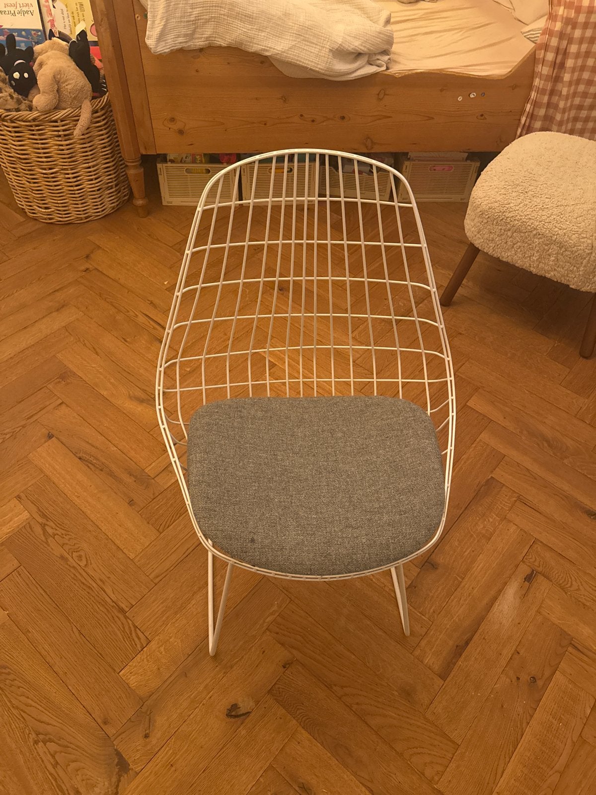 Draadstoel Pastoe Wit Grijs Cees Braakman, Huis en Inrichting, Stoelen, Ophalen, Gebruikt, Wit, Metaal