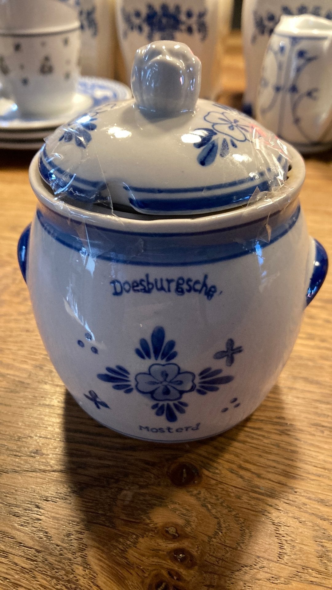Doesburgsche mosterdpot puntgaaf antiek, Ophalen of Verzenden, Zo goed als nieuw, Overige materialen, Pot, Bus of Blik