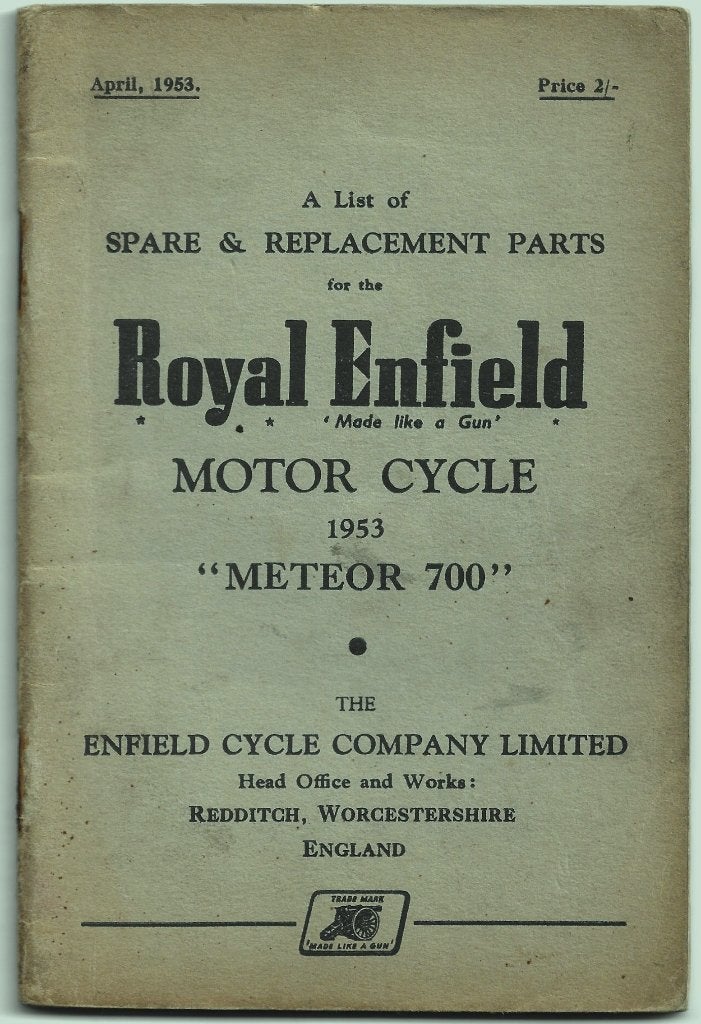 Royal Enfield Meteor 700 parts list motor (7720z), Verzenden, Overige merken