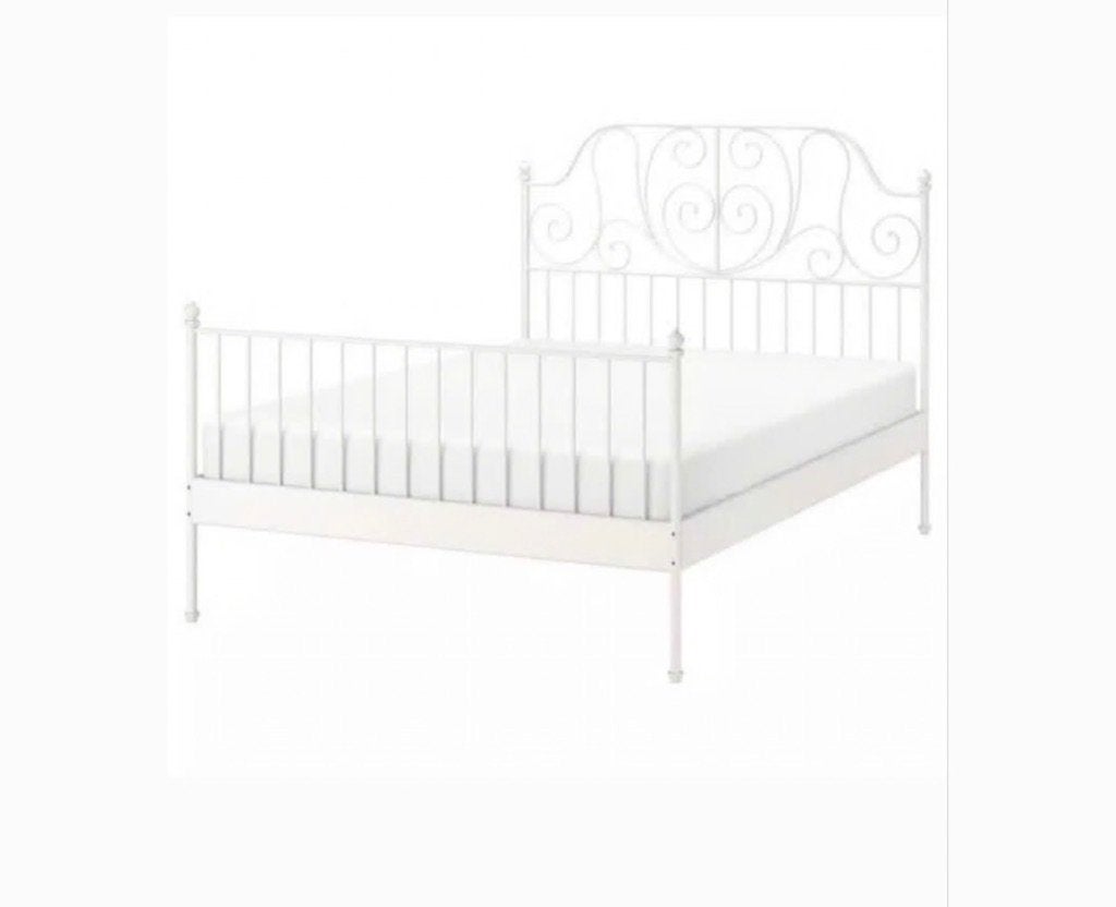 Stalen meisjes bed wit, Ophalen, Wit, 140 cm, Zo goed als nieuw