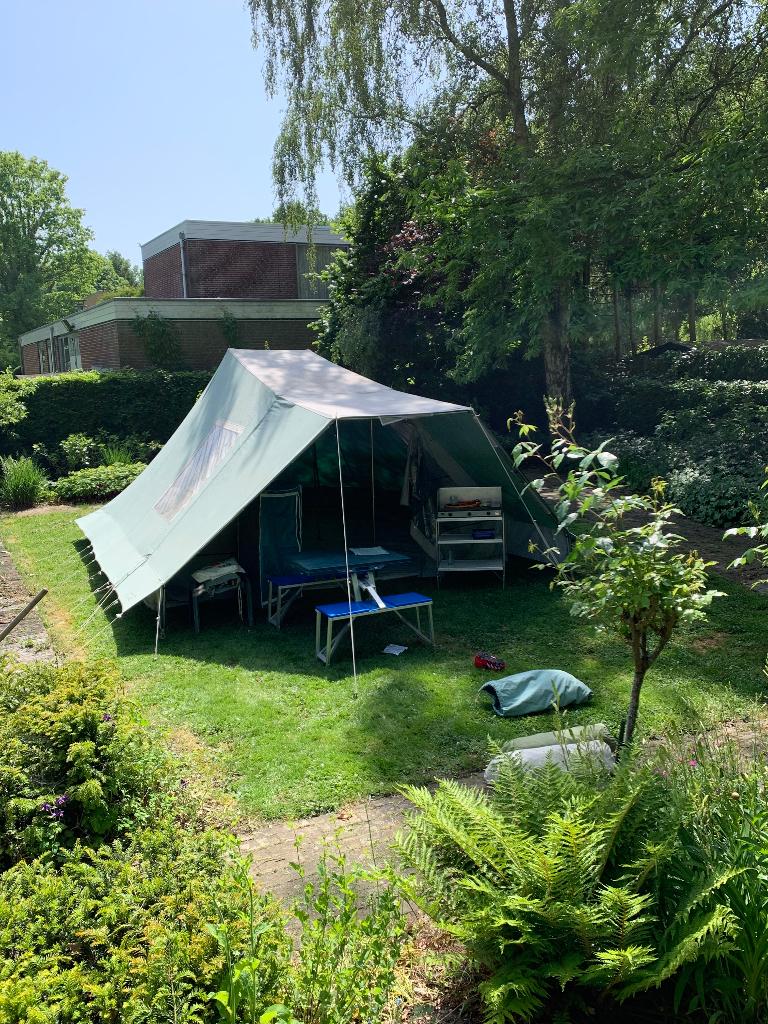 Baco canvas pyramide tent 3800, familie tent met toebehoren, Ophalen, Gebruikt, Tot en met 6