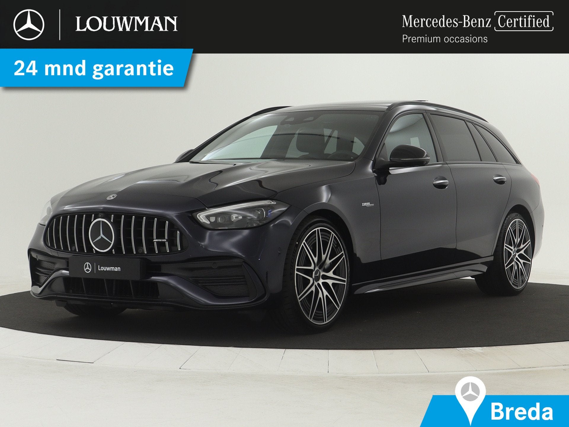 Mercedes-Benz C-Klasse Estate AMG 43 4MATIC 408 pk | Premium, Auto's, Automatische klimaatregeling, 1800 kg, 4 cilinders, Blauw