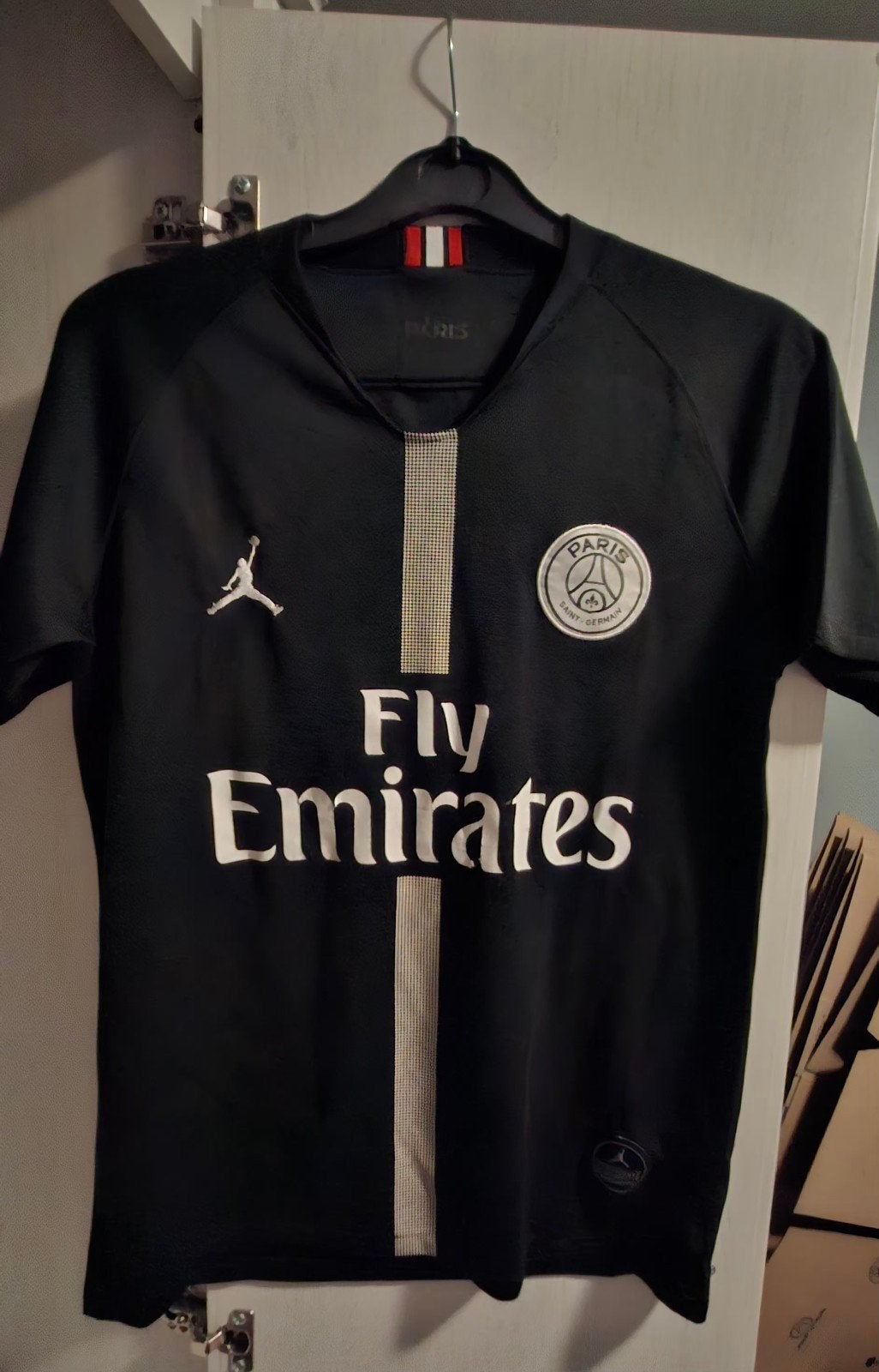 PSG Jordan Fly Emirates voetbalshirt - Maat M, Maat 48/50 (M), Zwart, Ophalen of Verzenden, Zo goed als nieuw