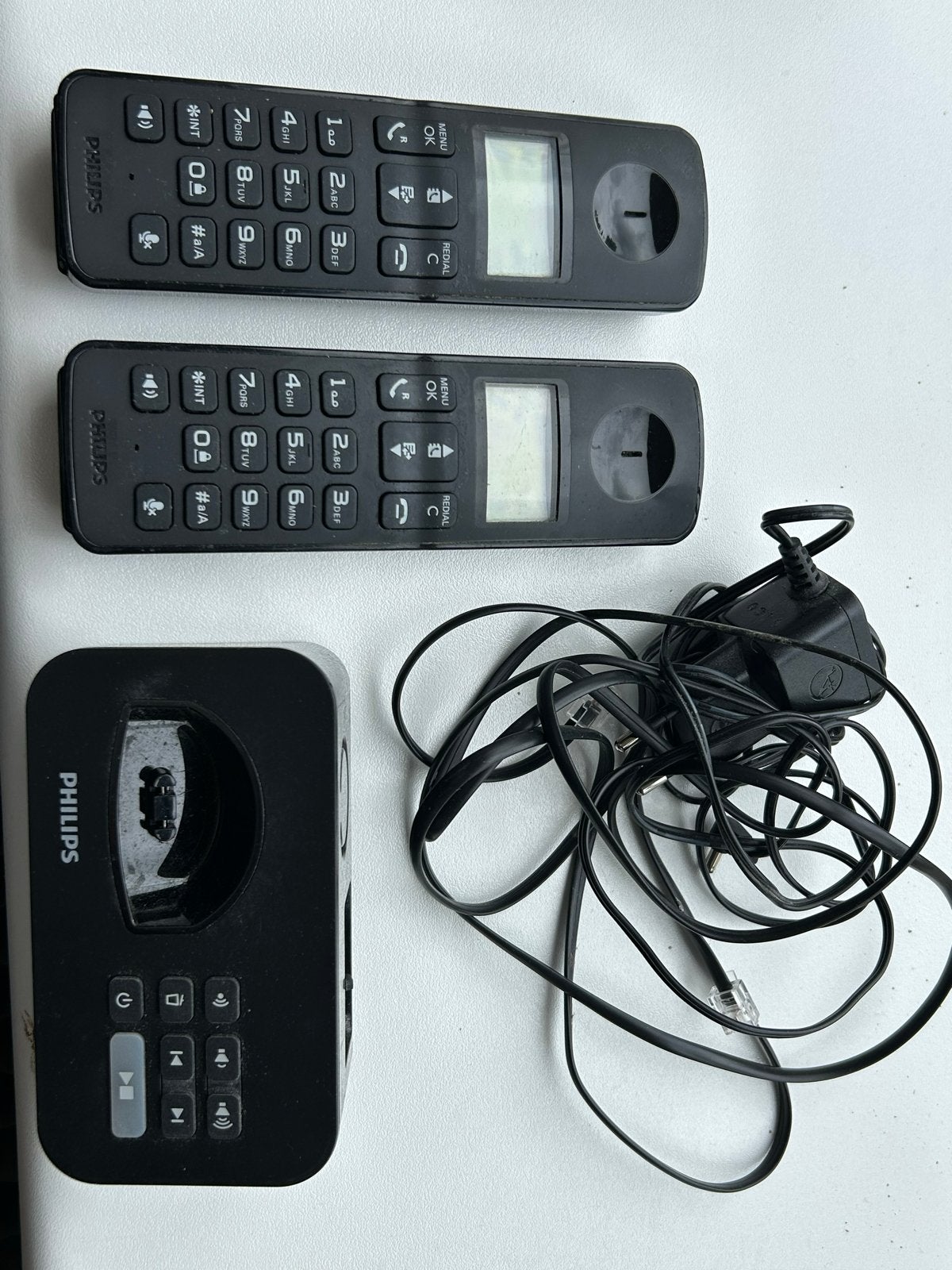 Philips draadloze telefoons met basisstation, Ophalen, Gebruikt, 2 handsets