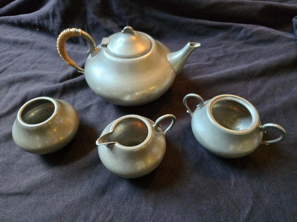 Vintage tinnen thee servies, Ophalen of Verzenden