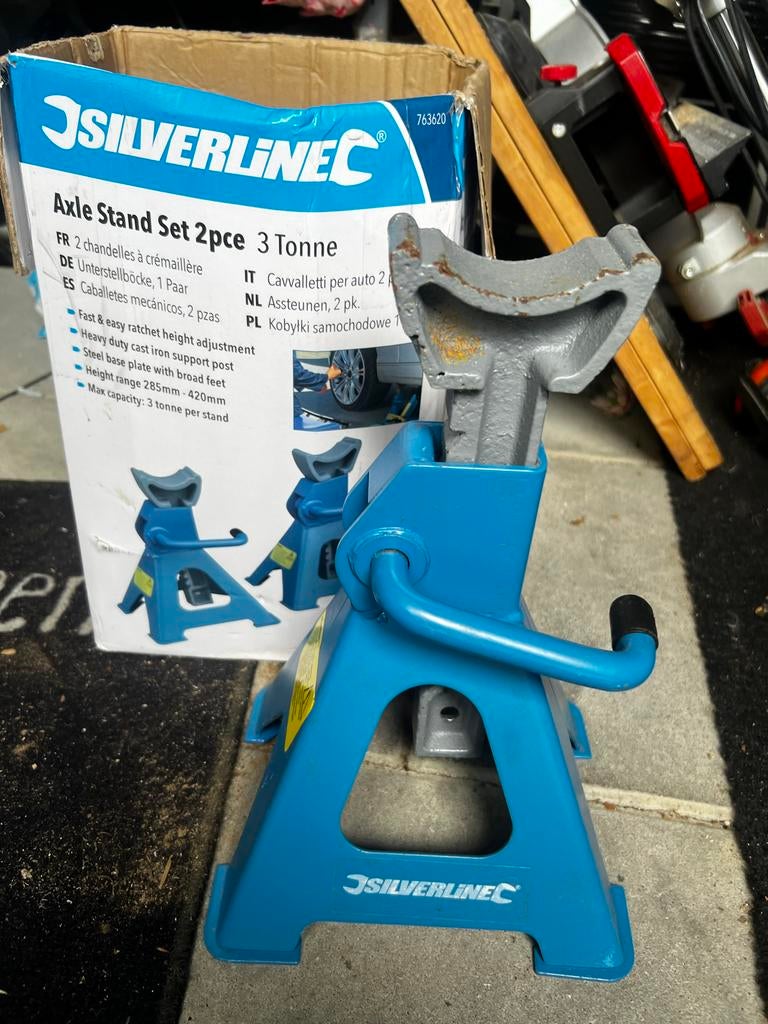 Silverline Assteunen 3 Ton - Set van 2, Ophalen of Verzenden, Zo goed als nieuw