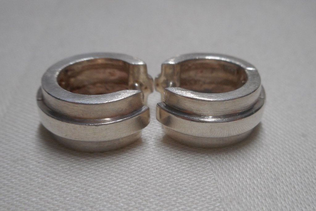Zilveren klapcreolen nr.684, Sieraden, Tassen en Uiterlijk, Hangers, Verzenden, Zo goed als nieuw, Zilver