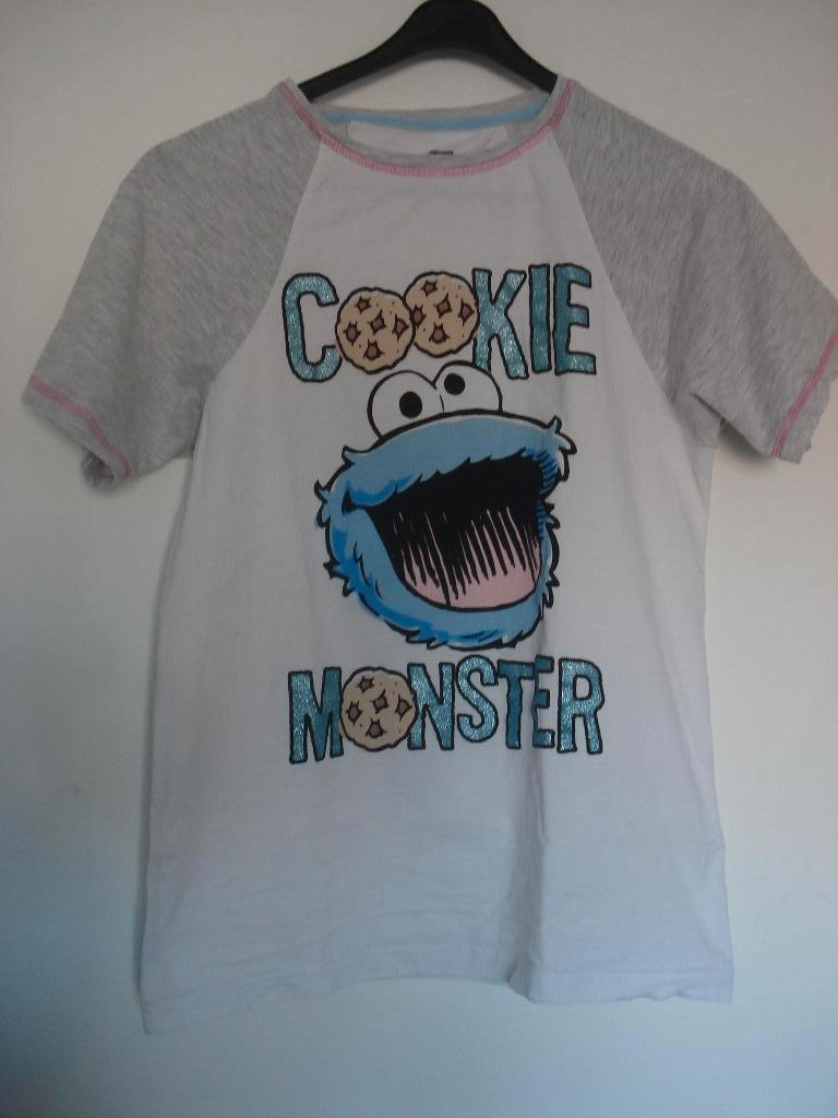 Dames shirt Sesamstraat Cookie Monster mt S Koekiemonster, Ophalen of Verzenden, Zo goed als nieuw, Korte mouw
