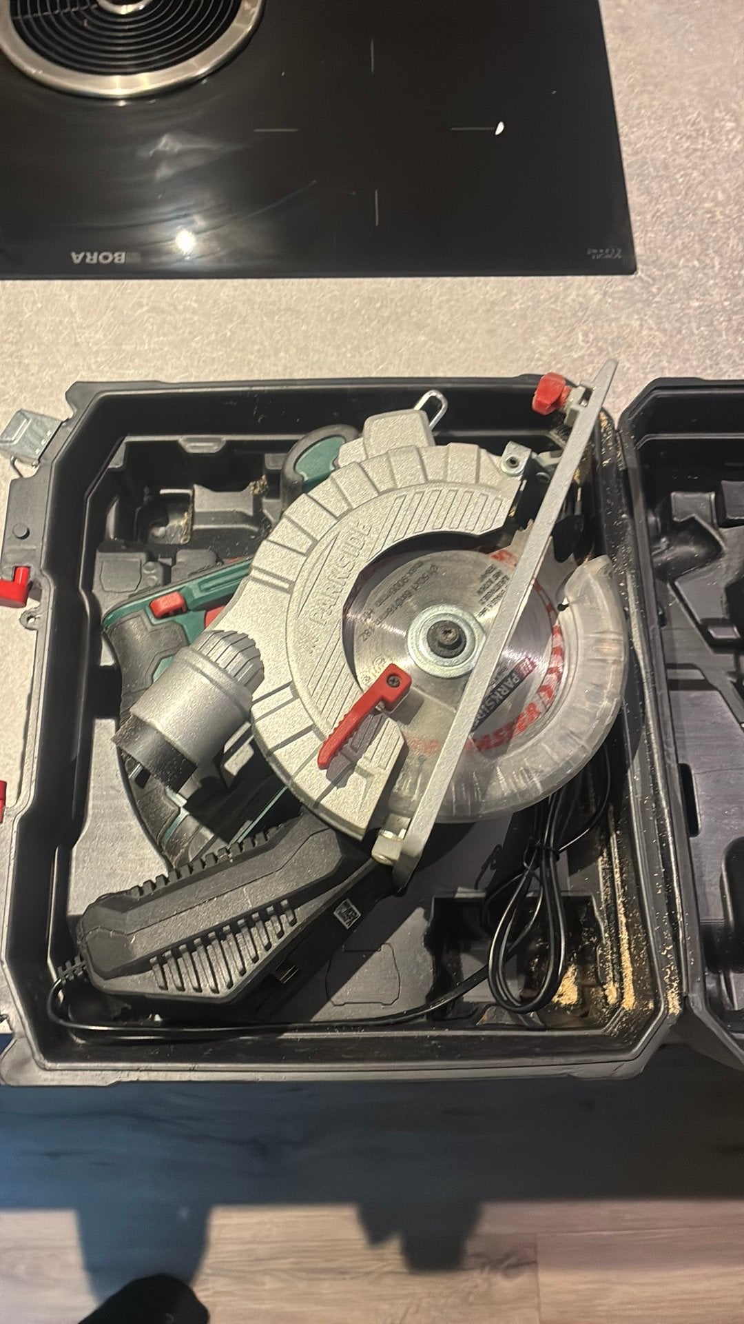 PARKSIDE X 20 V accu handcirkelzaag, Cirkelzaag, Ophalen of Verzenden, Zo goed als nieuw, 30 tot 70 mm