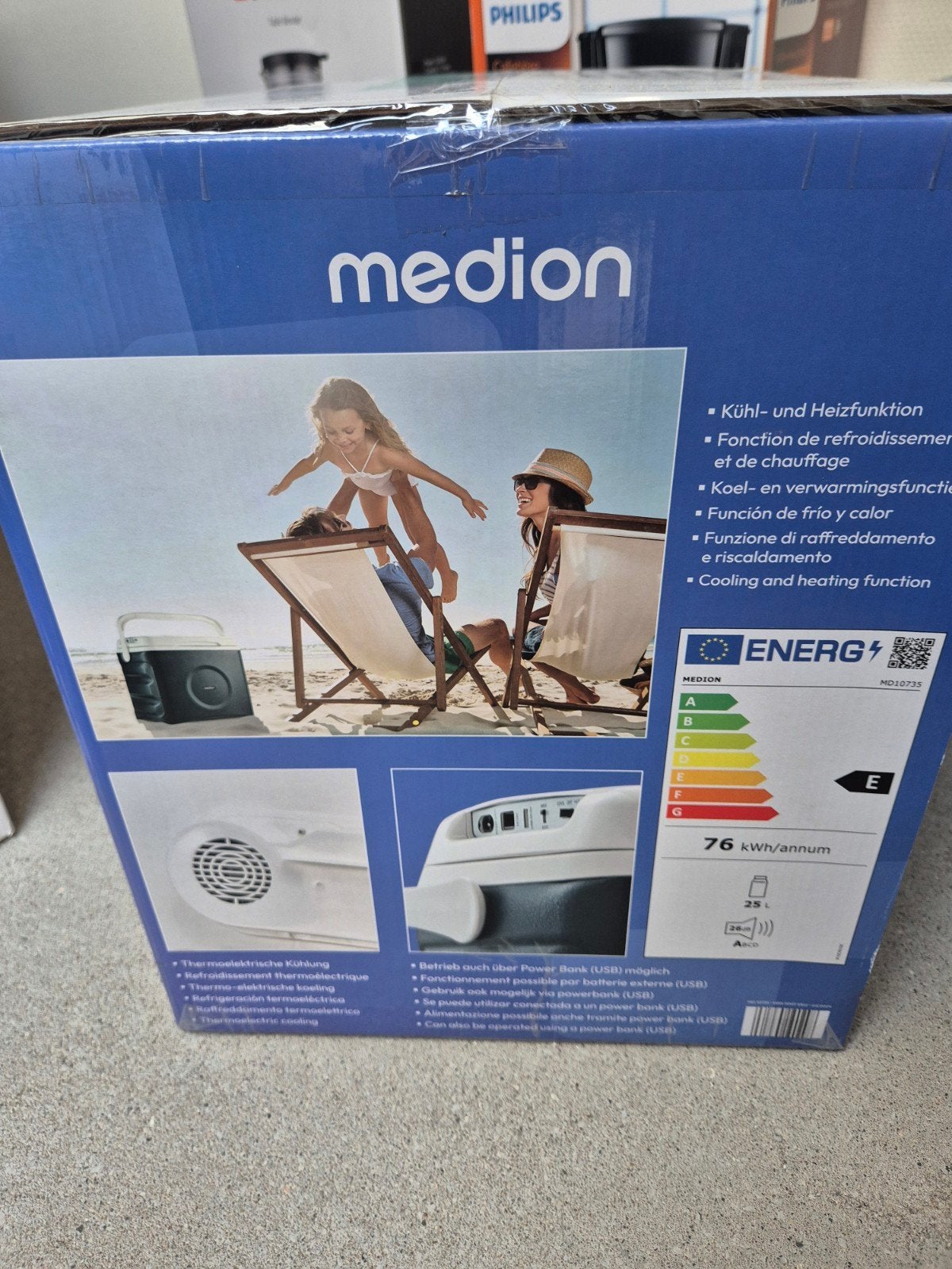 Medion elektrische koelbox MD 10735 - Nieuw en ongeopend, Caravans en Kamperen, Koelboxen, Ophalen, Nieuw, Koelbox, Elektrisch