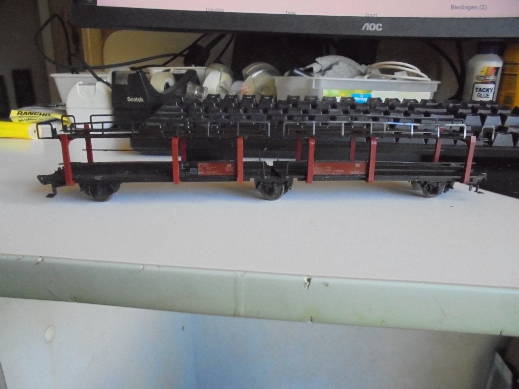 Fleischmann auto transporter Metaal,nr DB-631780, Gebruikt, Gelijkstroom, Fleischmann, Wagon