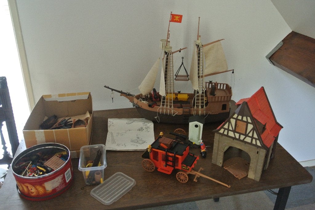 Vintage Playmobil o.a. piratenschip, Kinderen en Baby's, Ophalen, Gebruikt, Losse onderdelen, Overige typen