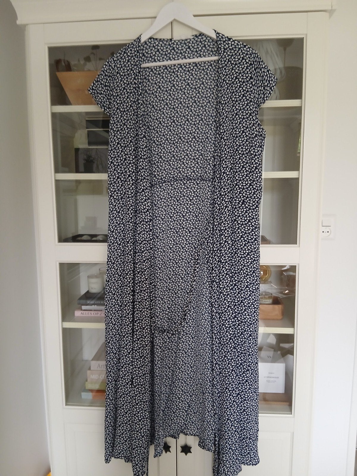 Paprika omslagjurk in blauw/wit nu €24,99 (maat 44-46), Ophalen of Verzenden, Zo goed als nieuw, Blauw, Jurk