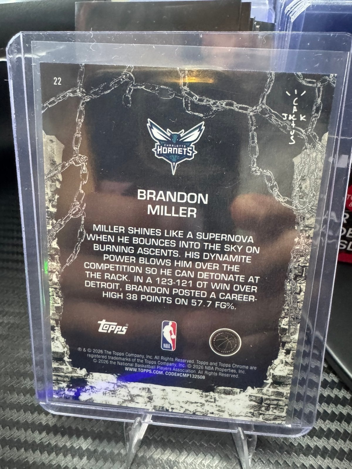 Brandon Miller 2025-26 Topps Chrome Jack Red Diamond– 2/5, Ophalen of Verzenden, Zo goed als nieuw, Plaatje